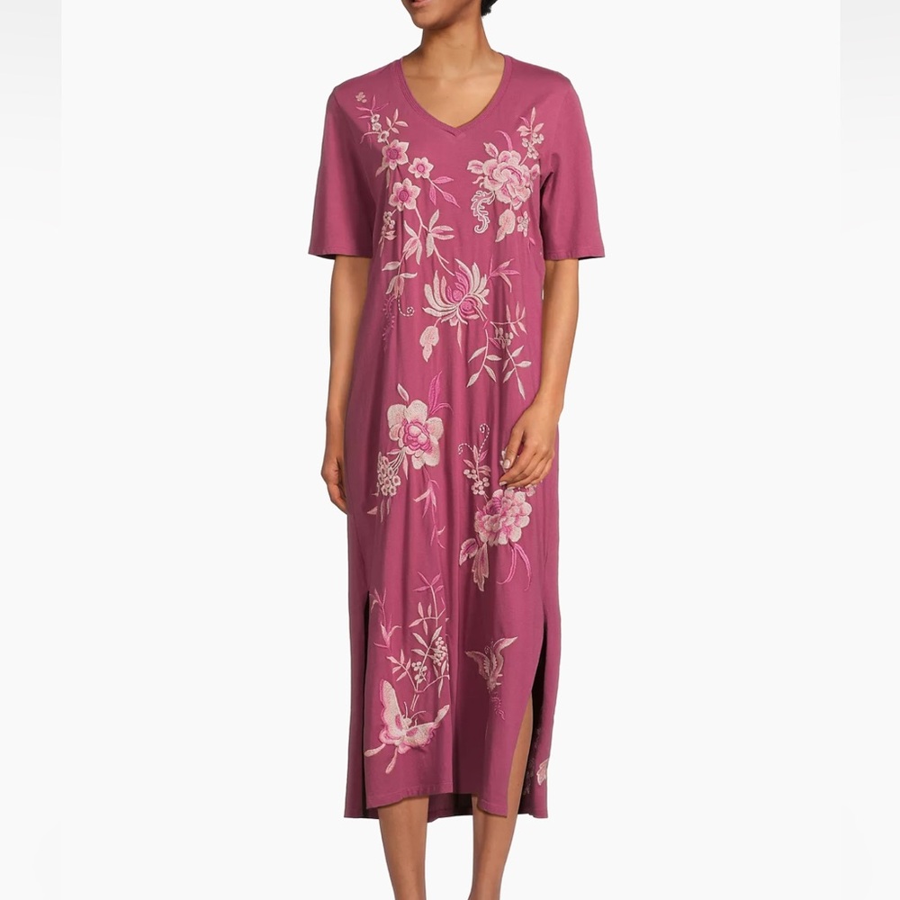 JOHNNY WAS Rosalyn Trapunto B-Neck Midi Dress